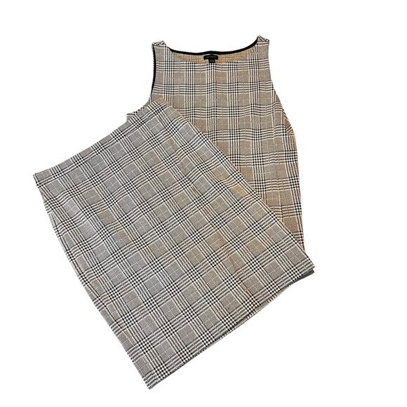 Ann Taylor Dresses & Skirts - Ann Taylor Houndstooth Sleeve Top Faux Wrap Skirt Set Size S Small NEW